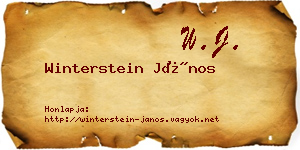 Winterstein János névjegykártya